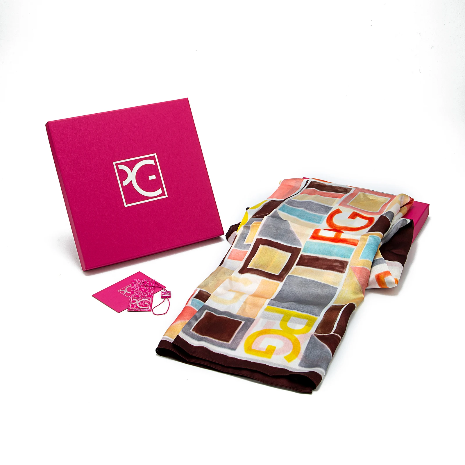 PG PATSY GARIS Hochmodischer Damen-Seidenschal mit Einzigartigen Musterdesigns Geschenk für Frauen Nischen-Stil Seidenschal Image
