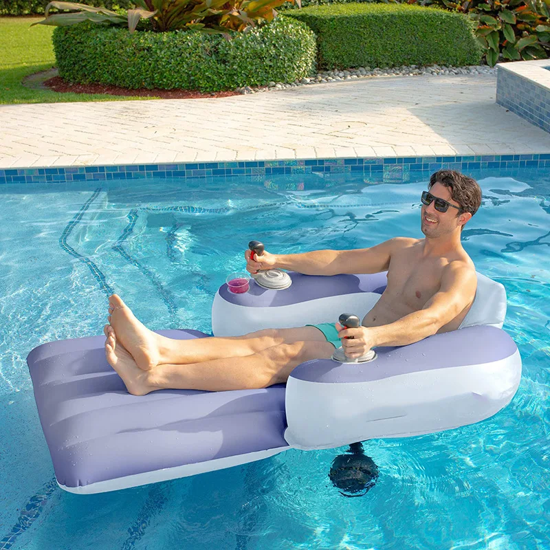 Aufblasbarer elektrischer Wassersitz für Erwachsene, Schwimmspielzeug, Schubboot, Liegestuhl, aufblasbares Motorboot, Renn-Schwimmliege Image