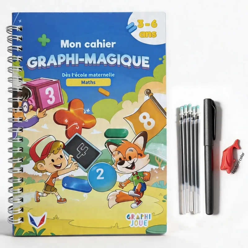 Übungsheft für französische Ziffernschriften, Kalligrafie-Übungen, Schreibaktivitäten-Übungsheft, Schreibrillen-Übungsbuch Image