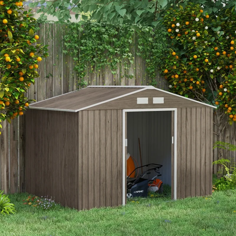 Abri de jardin/abri à outils 277 x 195 x 192 cm ​ ​ Abri de jardin / remise. Fabriqué en métal robuste, idéal pour ranger les outils agricoles dans une cour ou un jardin, et peut également servir de