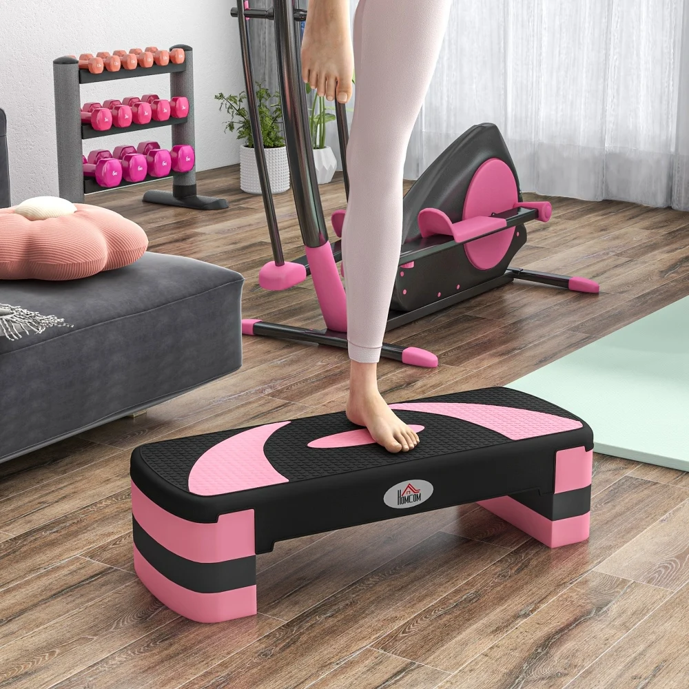 Höhenverstellbares Aerobic-Steppbrett mit drei Höhenstufen 10/15/20 cm, belastbar bis 150 kg, ideal für Heimfitness und Aerobic-Training. Image