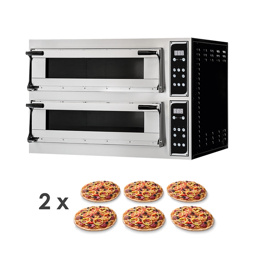 Pizzaofen Virtuoso Vollschamott digital BREIT - 2 Kammern 2 x 6 Pizzen Ø 350 mm Image