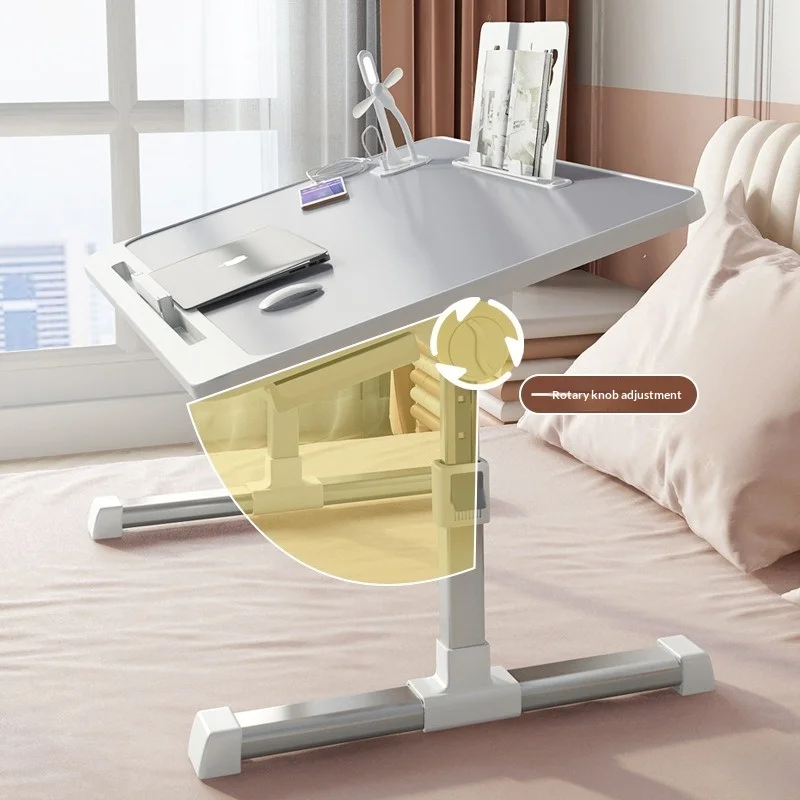 Tragbarer Klappbarer Bett-Tisch Höhenverstellbarer Laptop-Computertisch Kompakter Studier- und Arbeitstisch für Schlafzimmer Büro Gaming-Schreibtisch