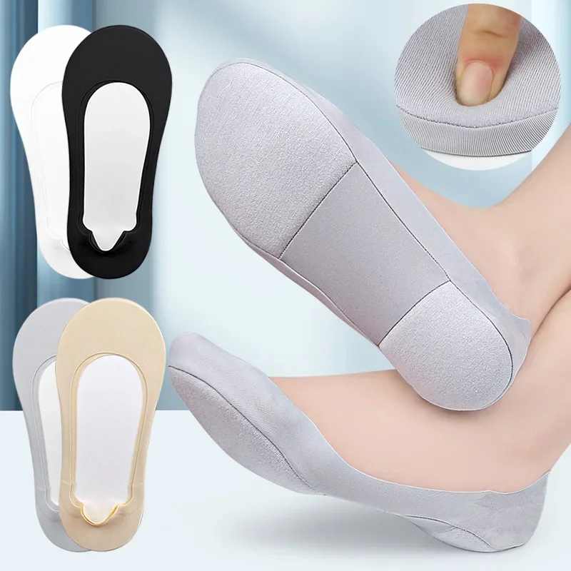 Damen-Bootssocken für Plantarfasziitis | Stoßdämpfende Einlegesohlen, unsichtbare rutschfeste Fußpolster für bequemen Halt Image