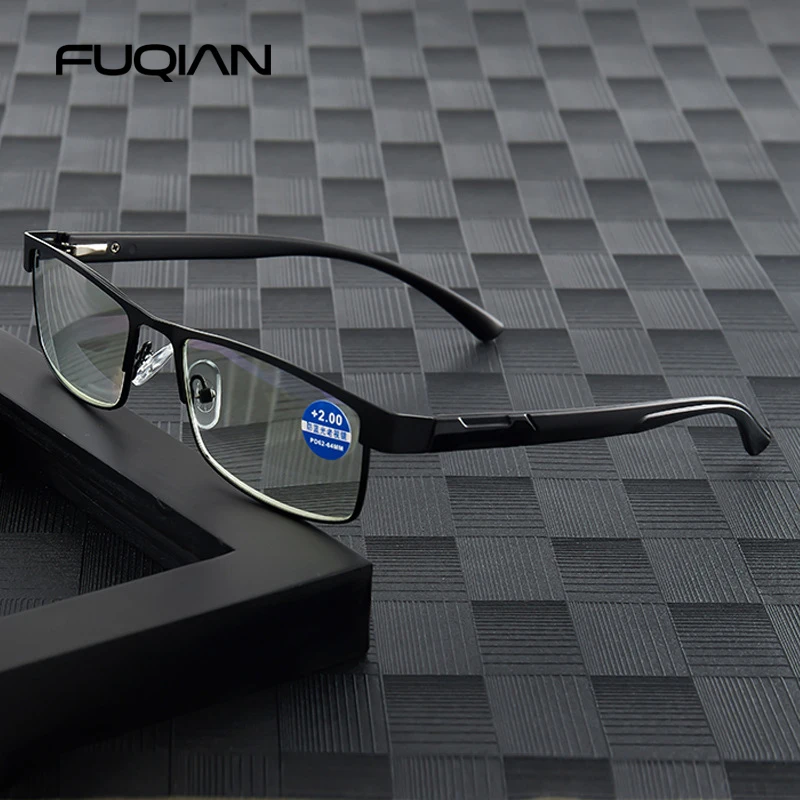Edelstahl Lesebrille Männer Business Presbyopie Brille Männlich Anti Blaues Licht Brillen +1,0 1,5 2,0 2,5 3 3,5 4,0 Image