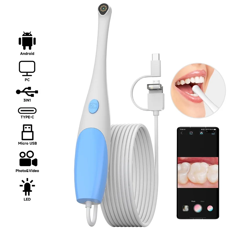 Handheld-Android-Endoskop Typ-C-Inspektionsendoskop 3IN1 USB-Schlangenkamera 8 LED-Leuchten kompatibel mit Android-Telefonen PC Image