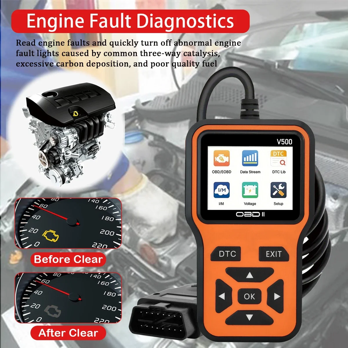 Lecteur de code OBD2, outils de diagnostic automobile, version universelle, lecteur de code OBD2, effacement des codes de panne, affichage numérique