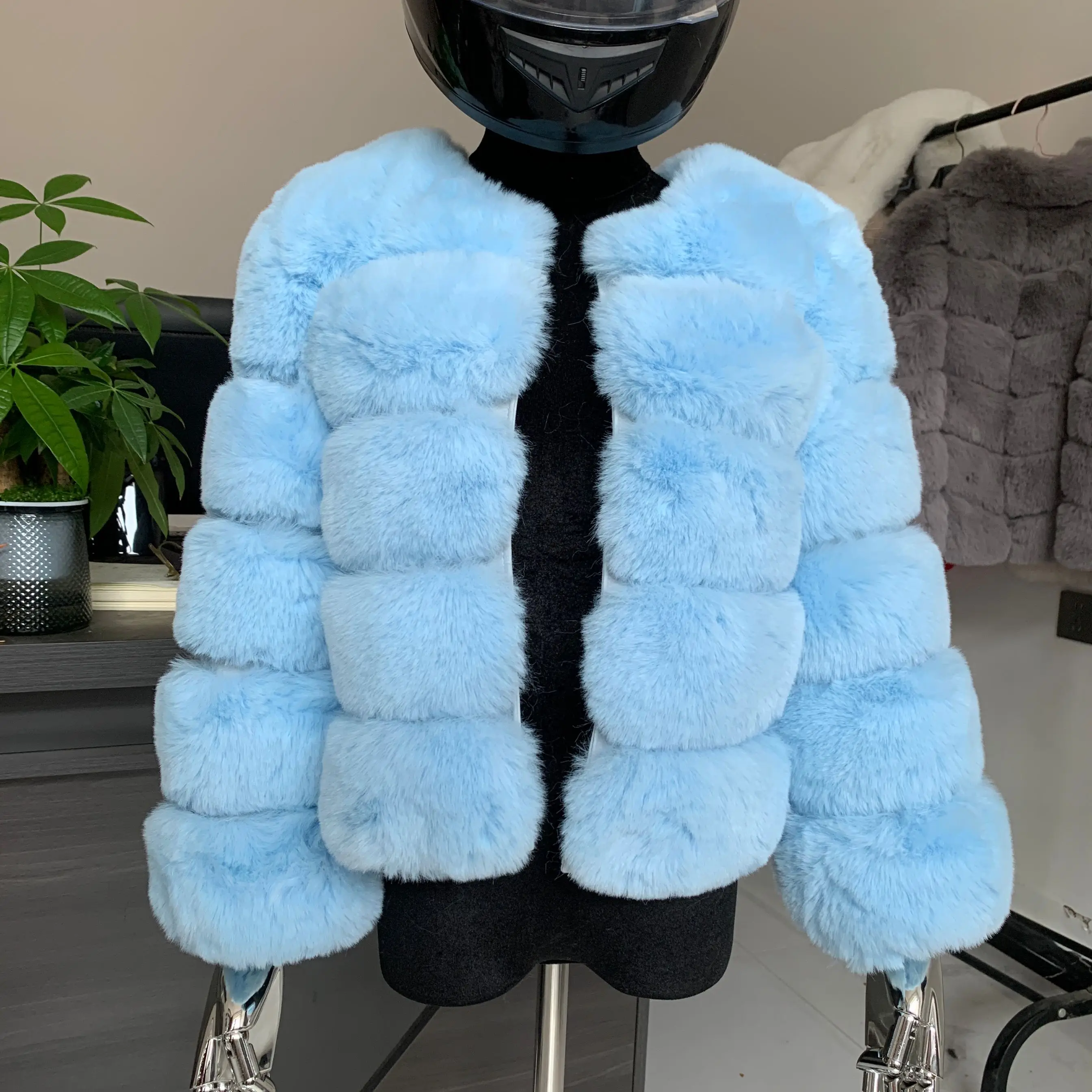 Manteau d'hiver pour manteau en fausse fourrure femmes nouveaux vêtements d'extérieur manteau court en fourrure de renard veste en fausse fourrure veste moelleuse de luxe femme fourrure fausse