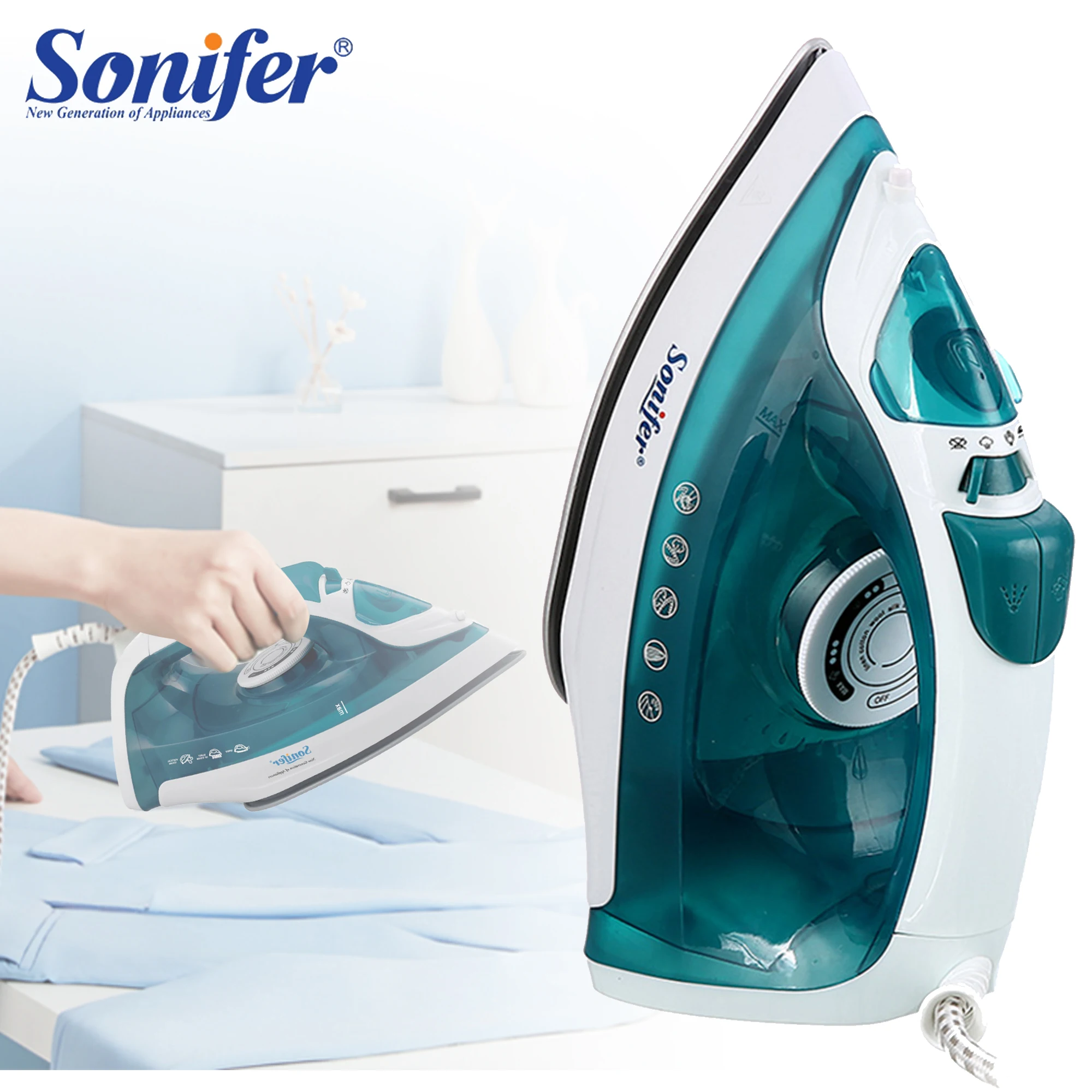 Fer électrique Portable Mini vêtement vapeur fer à vapeur pour vêtements fer réglable semelle en céramique fer pour repasser Sonifer
