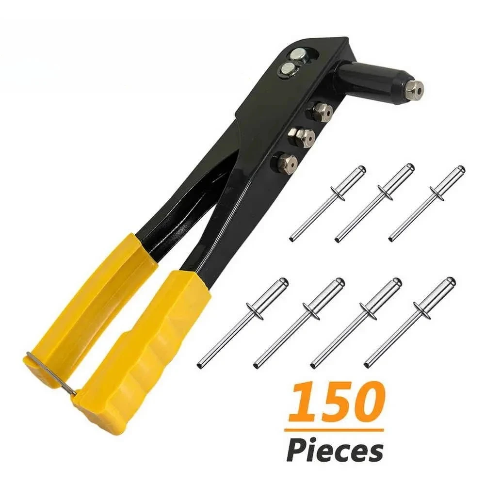 Kit de rivetage robuste, pistolet à rivets et assortiment de 150 rivets aveugles, outils à main, outil à rivets à écrous