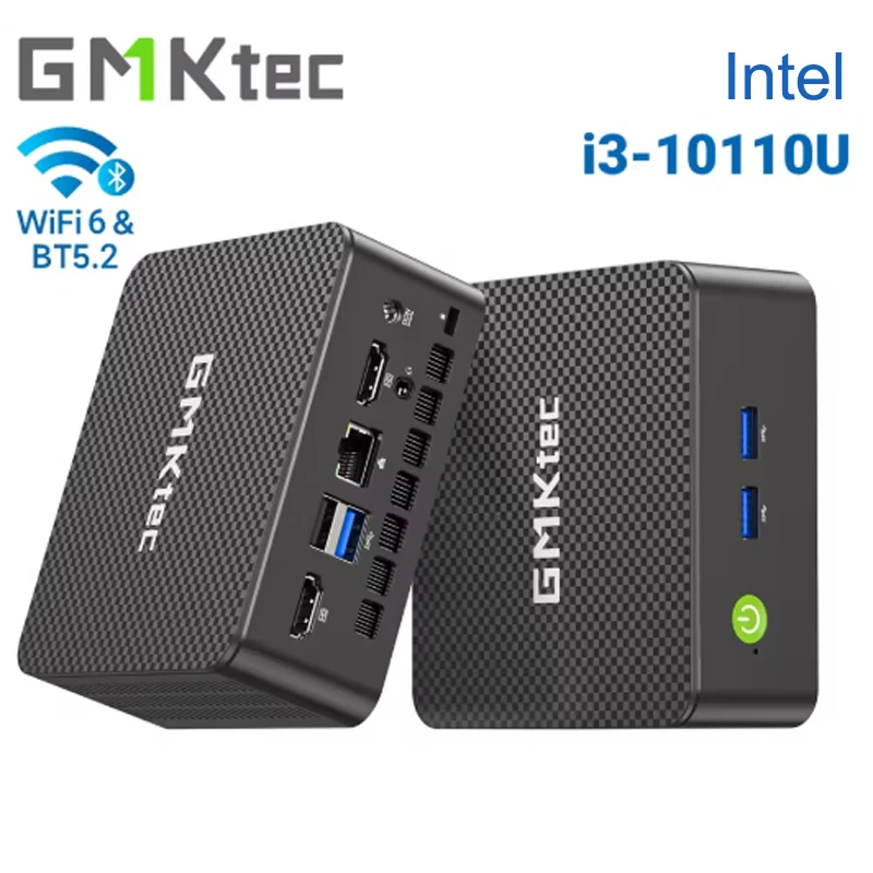 Mini PC de bureau G3 Pro Intel i3 10110U Multi-Cœur Windows 11 DDR4 NVMe SSD WIFI6 BT5.2 4K HD Ordinateur de bureau/domicile Win11 GMKtec