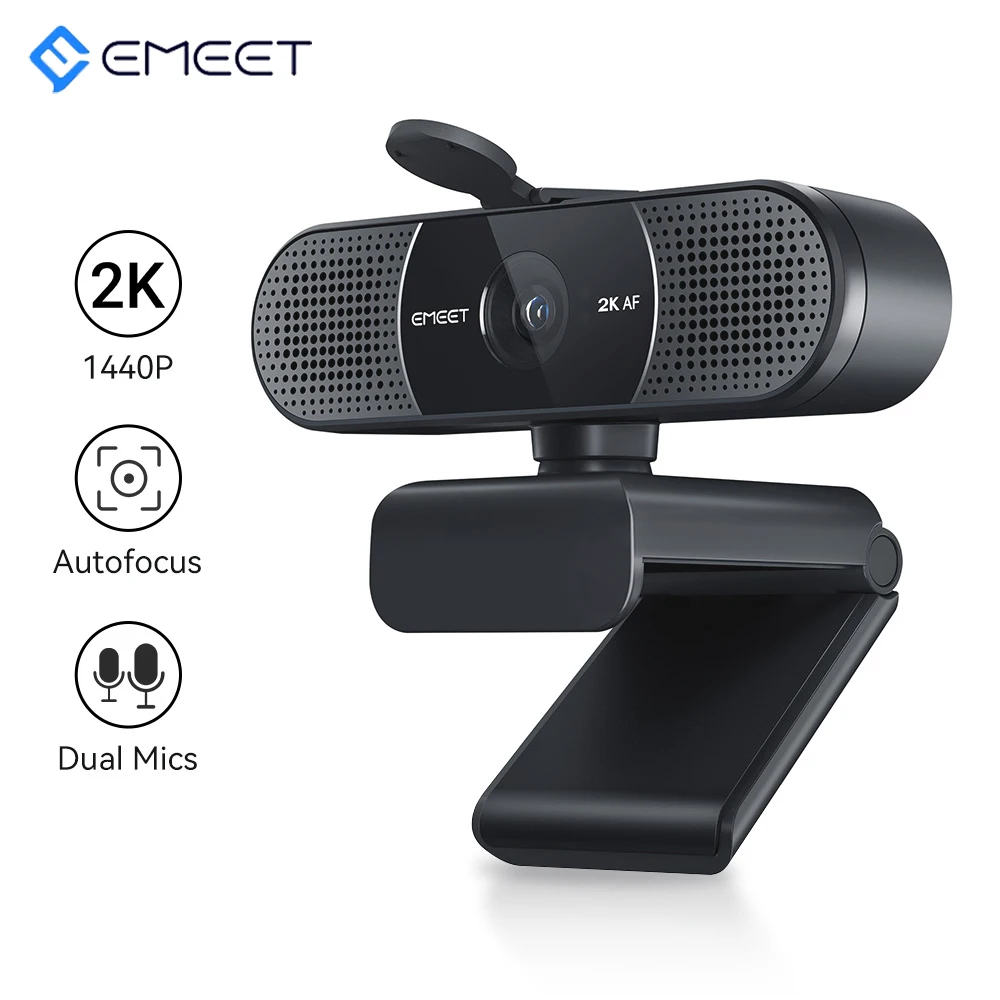 Webcam 2K caméra Web 1080P 60FPS caméra de Streaming Autofocus EMEET C960 2K USB WebCam avec Microphones pour ordinateur de bureau/ordinateur portable YouTube