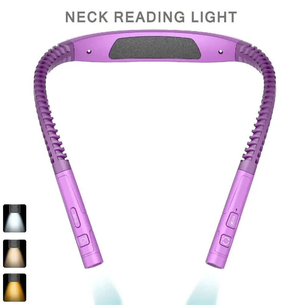 LED cou lampe de lecture 3 couleurs 3 luminosité livre lumière lampe de lecture Usb lampe Rechargeable bras Flexible cou lecture lampe livre lampe