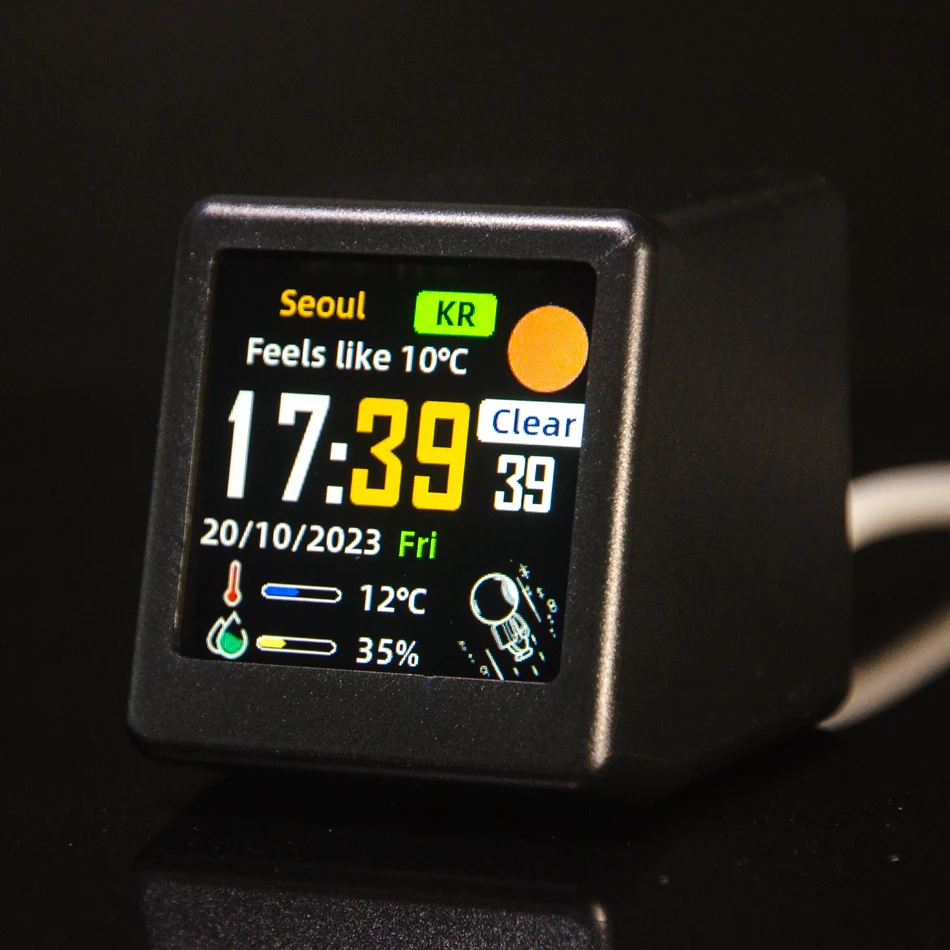 Petite station météo intelligente portable avec affichage de la météo, de la température, de l