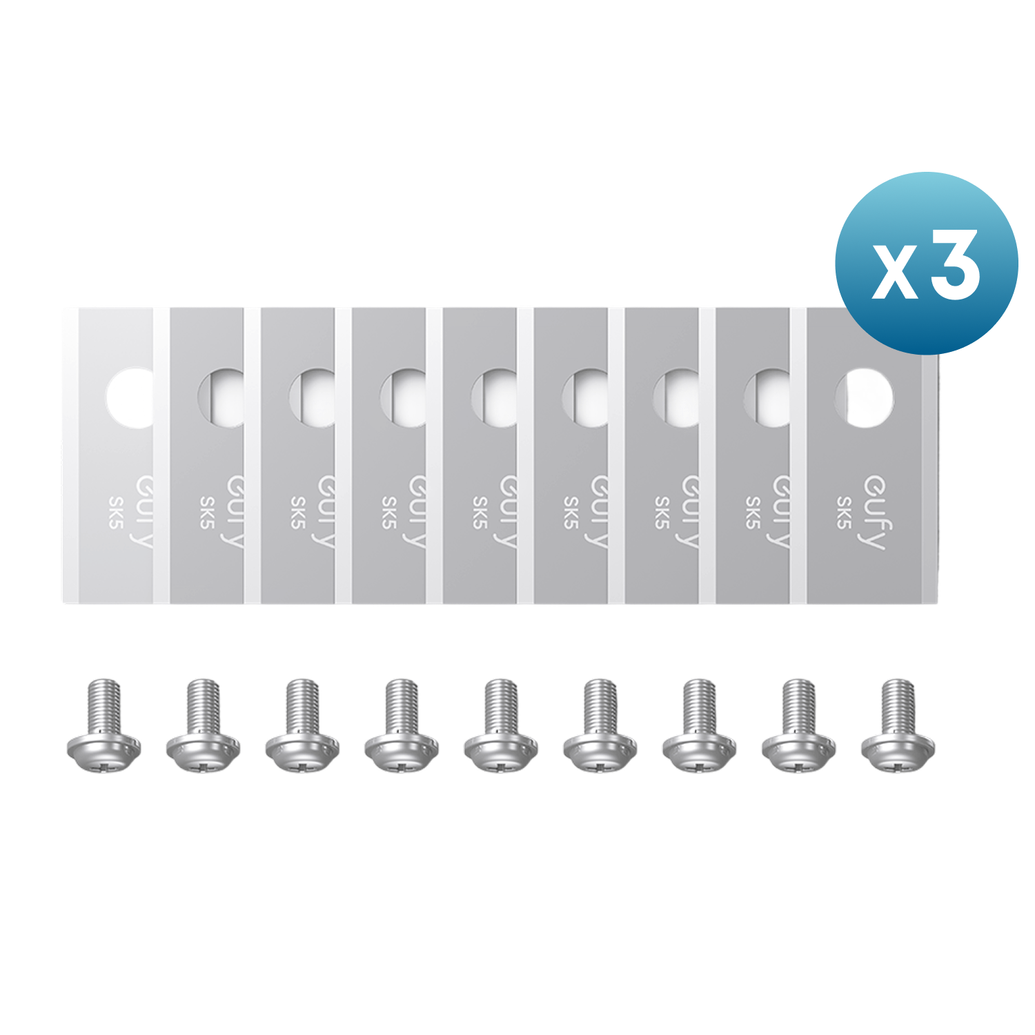 eufy Replacement Blade Set: 3*(9 Lawn Mower Blades and 9 Screws) Compatible E15 / E18 / C15
