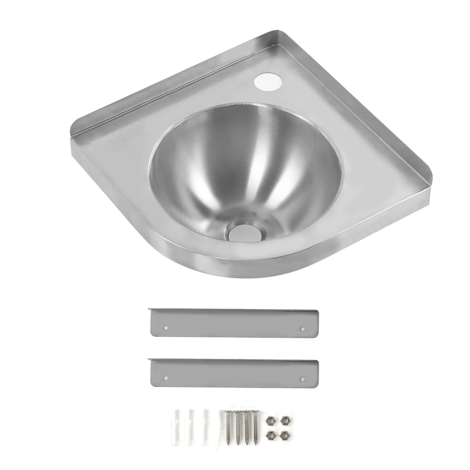 Eck-Dreieck-Waschbecken, gebürstetes Finish, Küche, Badezimmer, Handwaschbecken, Waschbecken für Boot, Wohnwagen, Wohnmobil, Wohnmobil