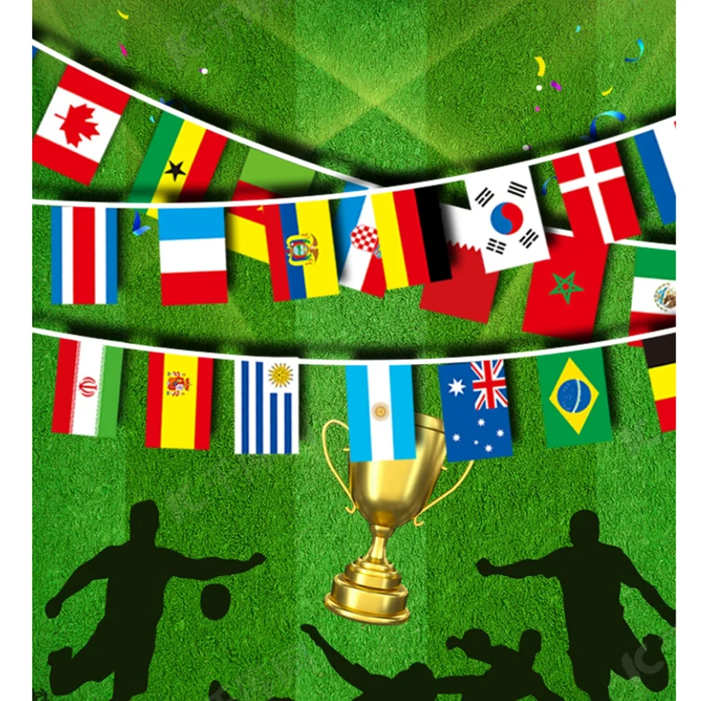 Länderflaggen 2026 48 Stück NEU Fußball-WM Länderfahnenkette Weltweite Nationalflaggen Fußball-Event Girlanden Dekoration Image