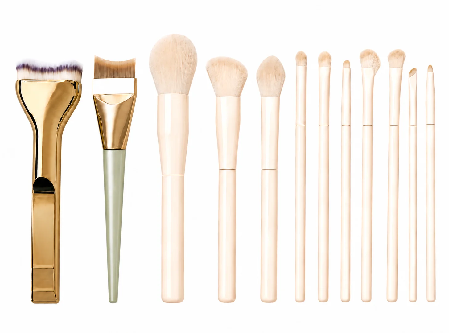 Professionelles 12-teiliges Make-up-Pinsel-Set mit Foundation-Pinsel, Puder-Pinsel, Lidschatten-Pinsel für Gesichts- und Augen-Make-up Image