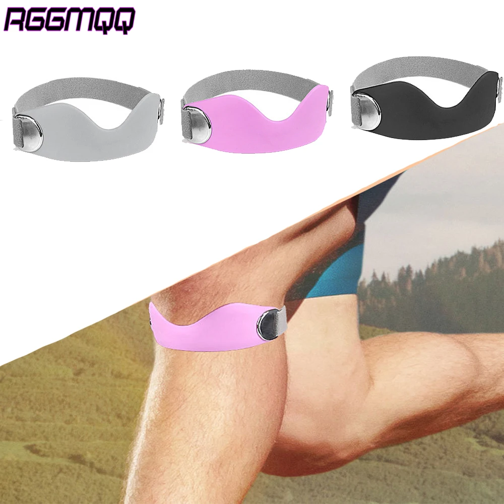 RGGMQQ 1 Stück Patellasehnenband zur Knieschmerz-Linderung, Verstellbares Silikon-Knieband für Laufen, Fitness, Basketball Image