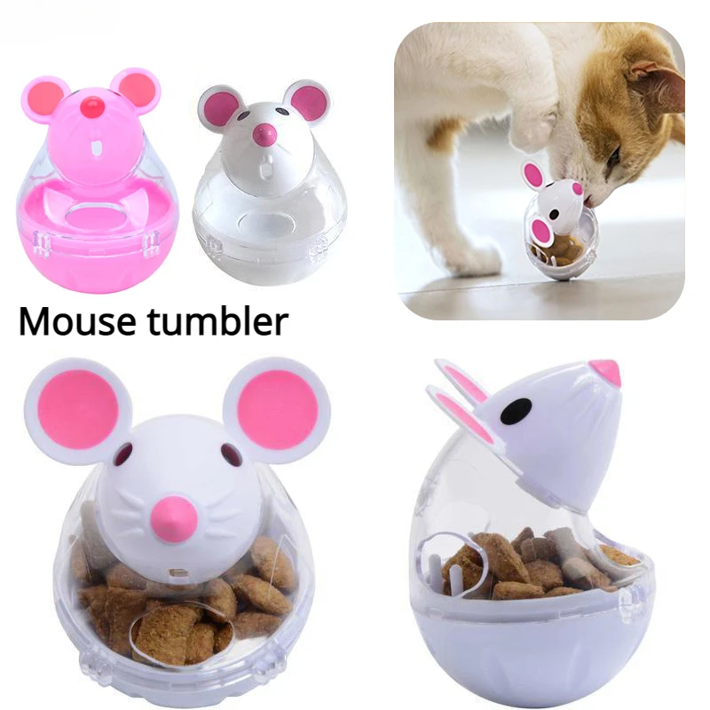 Katzenspielzeug Maus-Tumbler Leckage-Verhindernder Futterball Haustier-Puzzle Cartoon-Katzenspielzeug Interaktives Spielzeug für Kätzchen Langsames Füttern Haustierbedarf Image