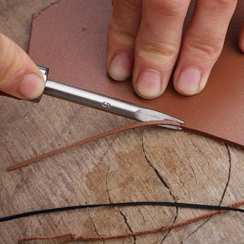Outil de finition du cuir avec manche en hêtre, outil de bordure, outil de sculpture sur cuir DIY, outil de rondeur pour l'art du cuir