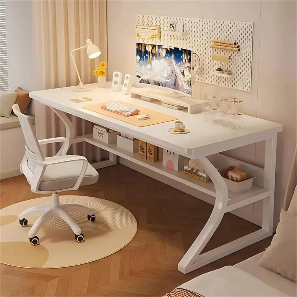Computertisch für Zuhause und Büro, Laptop-Schreibtisch, Lerntisch für Kinder, PC-Gaming-Tisch mit Ablagefächern, 80x50x75cm Image