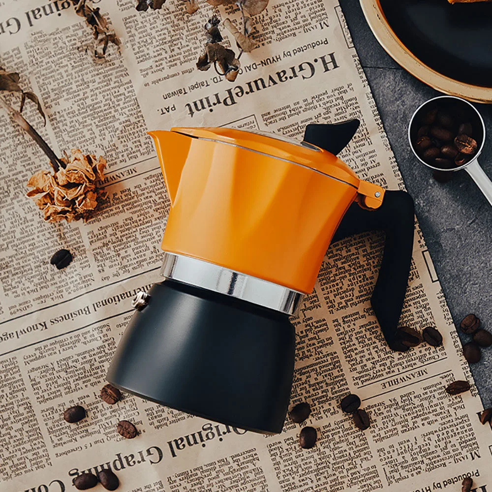 Colorerator-Cafetière vintage, 150 ml, 300ml, ensemble de pots à café Moka, cafetière expresso, forme octogonale classique, extérieur, 73 outils
