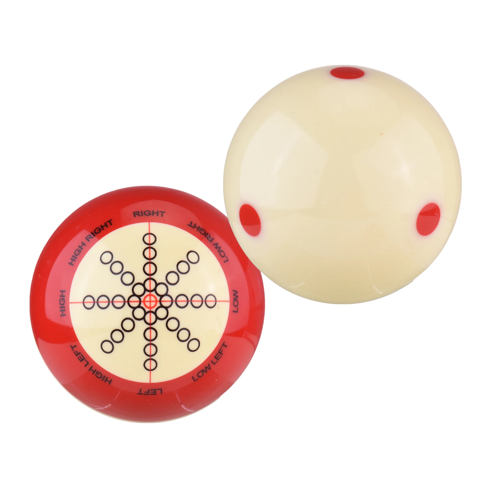 2er-Set Trainings-Billardkugeln Rot-Weiß aus Harz – Billard-Übungskugeln für das Training Image