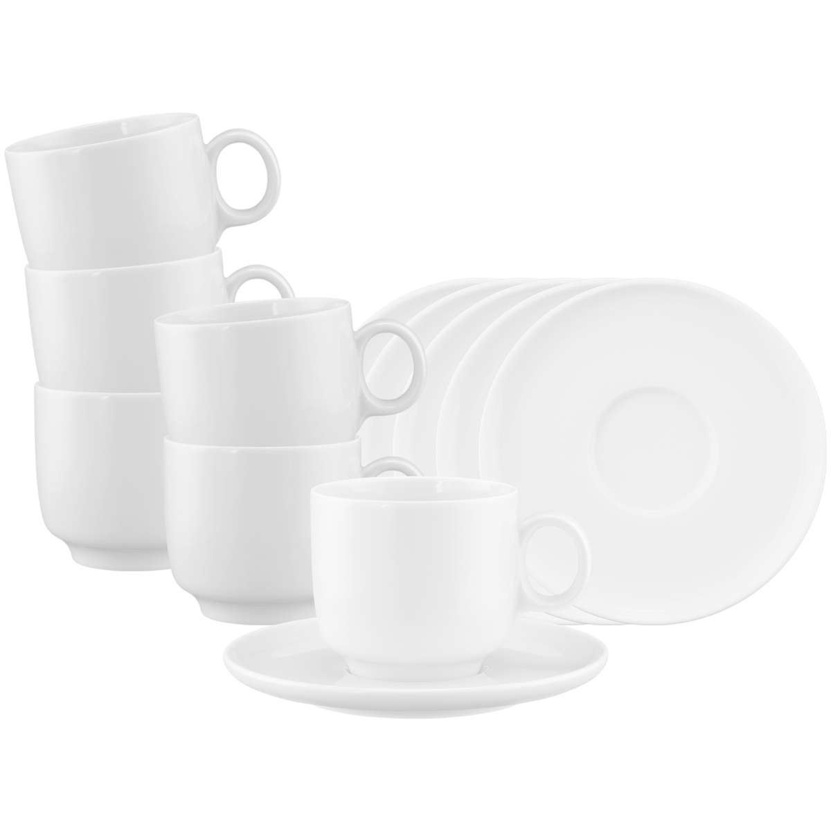 Seltmann Weiden Sento Home Cappuccinotasse mit Untertasse 300 ml 6er Set Weiß Image