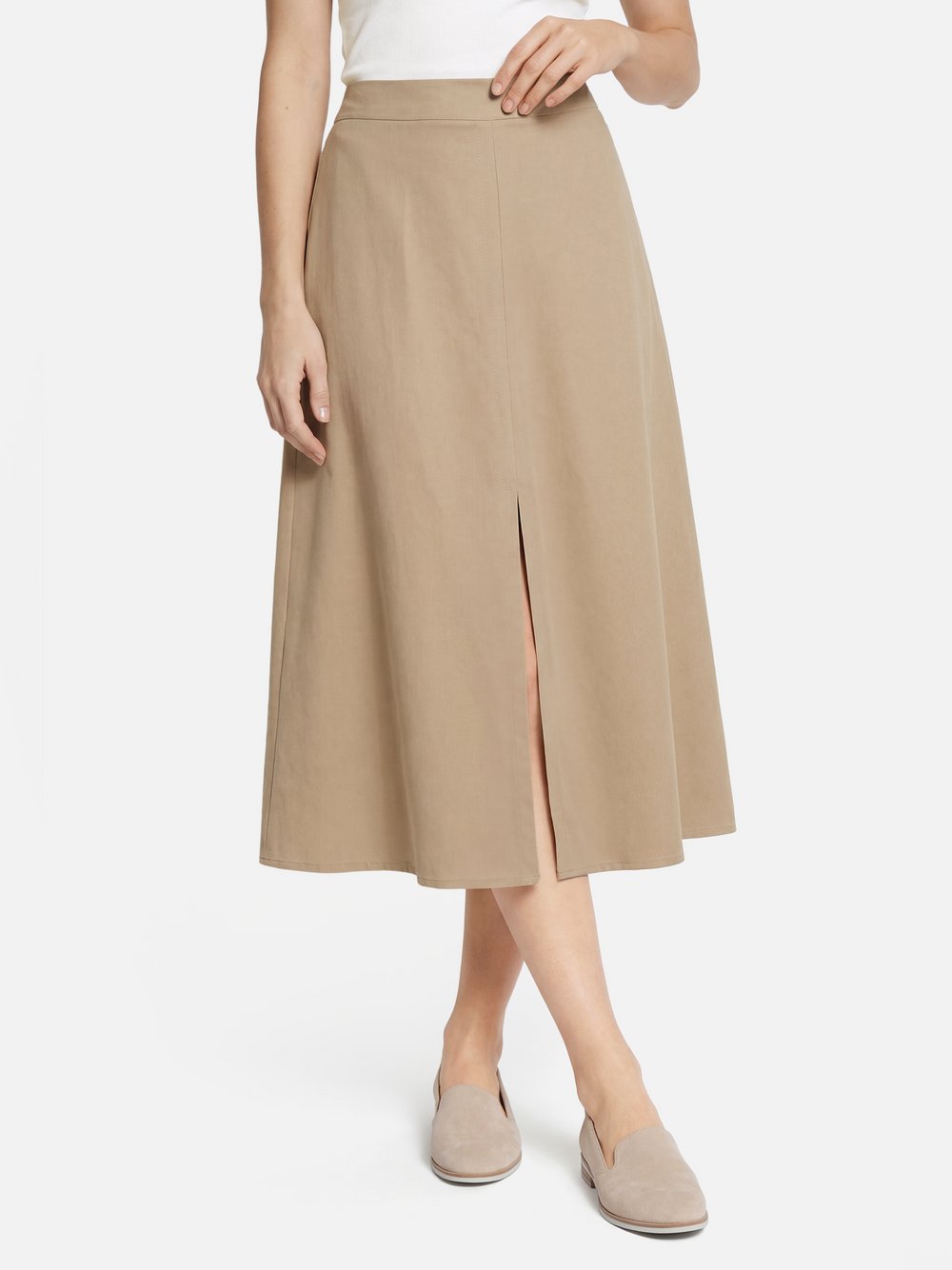 Marc O'Polo Midirock mit Leinen-Anteil Damen beige, 36