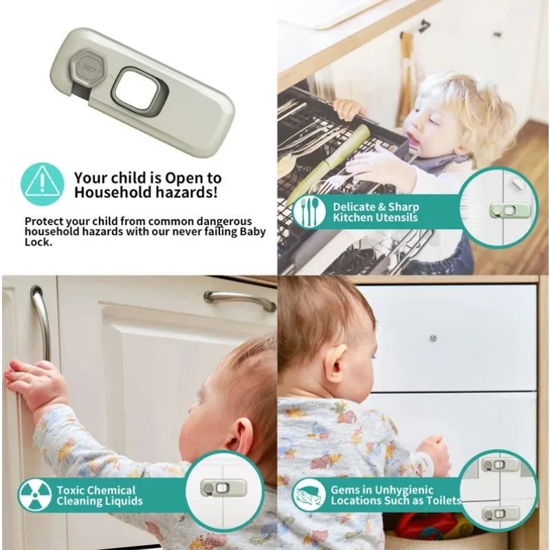 1 Stück Mehrzweck-Sicherheitsschlösser für Kinder, für den Heimgebrauch, Schrank, Kleiderschrank, Schublade, Schrank, Kühlschrank, Toilettenabdeckung, Mülleimer, kindersicher