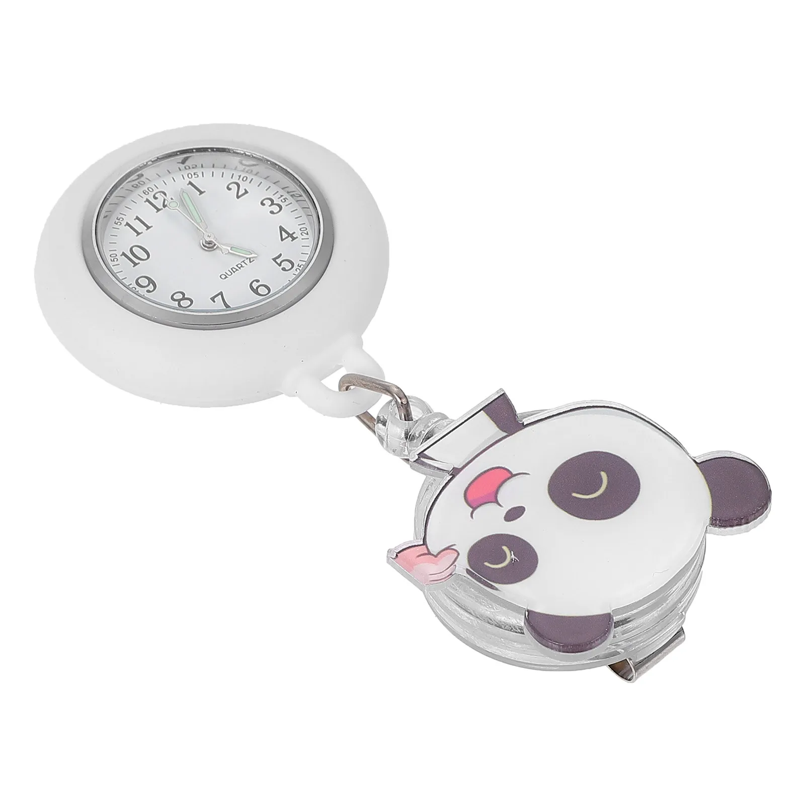 1 Stück Krankenschwester-Taschenuhr zum Aufhängen, einziehbar, mit Clip, Quarzlegierung, modische Krankenschwester-Uhr Image