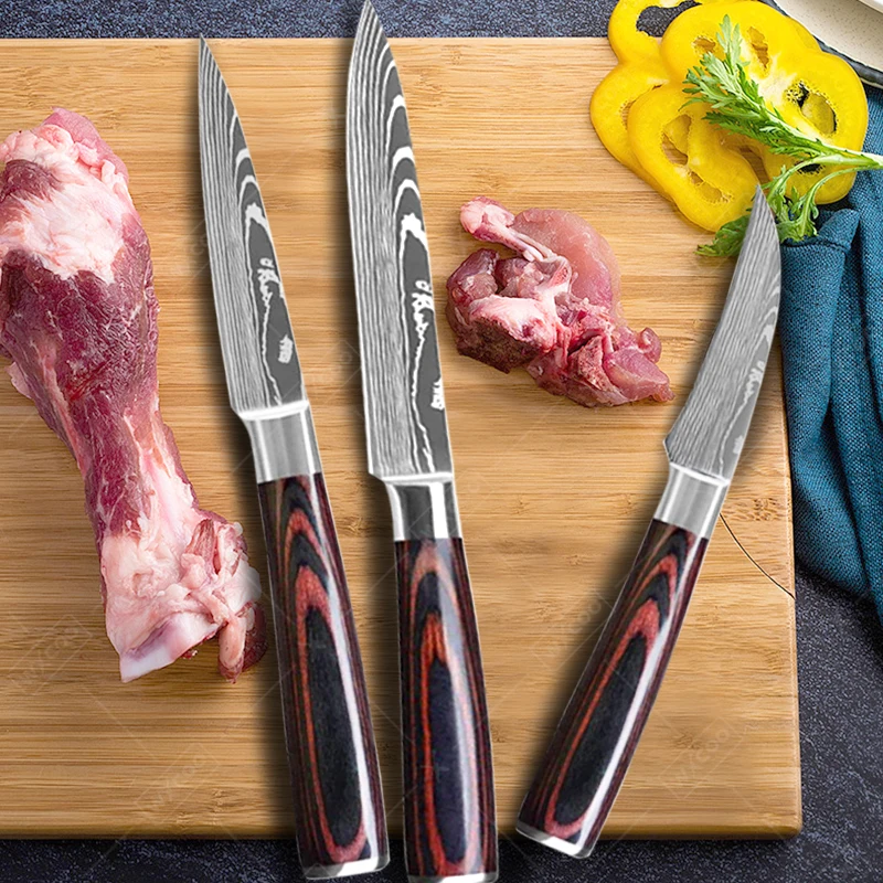 Professionelle Küchenmesser Edelstahl Messer Obst Peeling Fleisch Hackmesser Ausbeinmesser Schälen Kochmesser Image