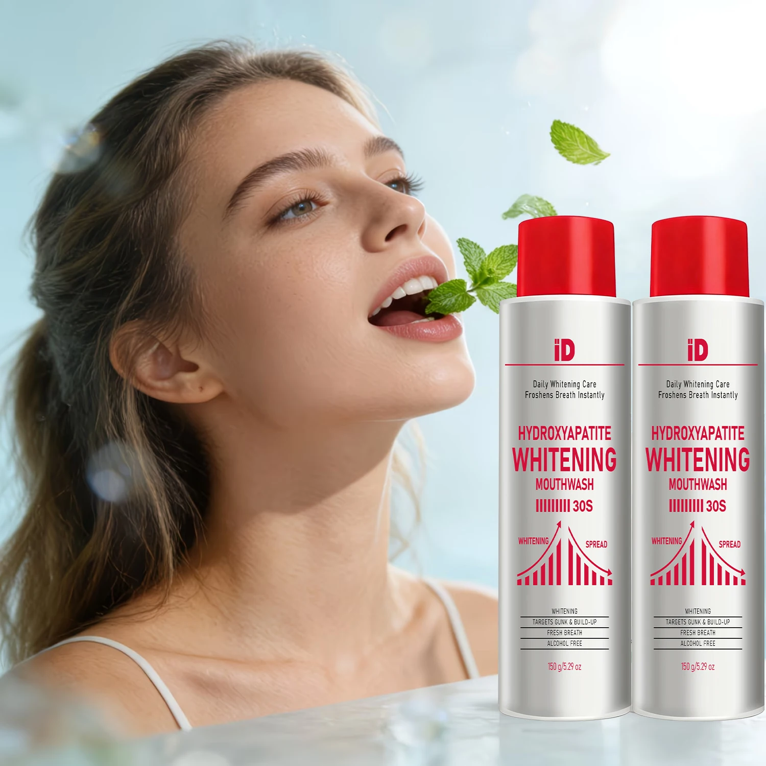 Hydroxyapatit Aufhellende Mundspülung - 30 Sekunden Frischer Atem, Alkoholfrei & Tiefenreinigend Image