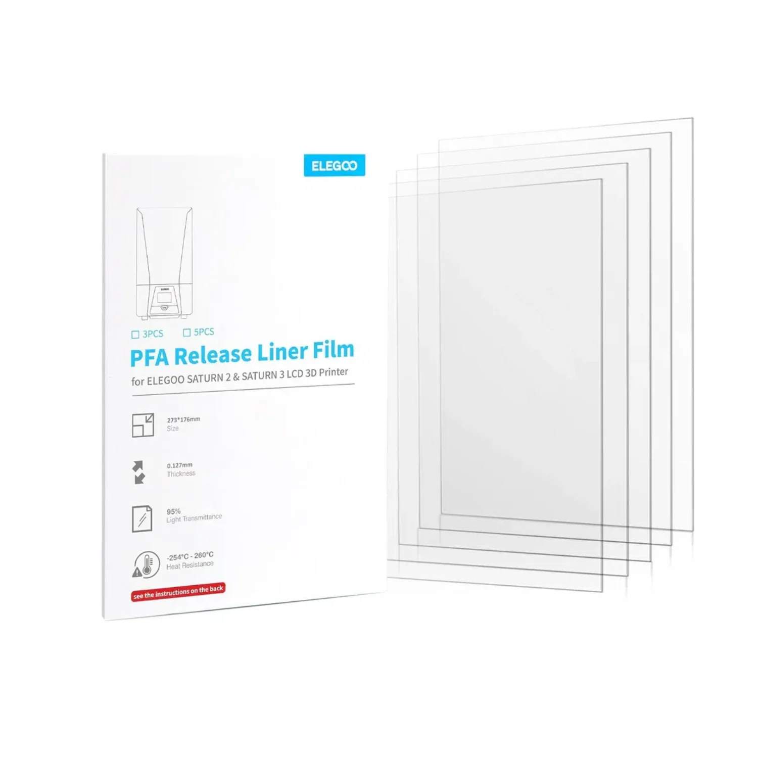 Film für ELEGOO PFA Release Liner Film für Saturn 2/3/4/4 Ultra LCD Film 3D Drucker Teile Image