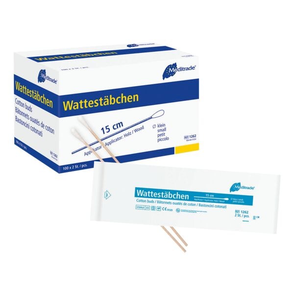 Meditrade Wattestäbchen »klein« holz 5 cm 200 Stück braun Image