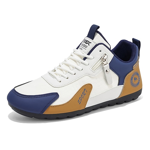 Herren-Sneaker mit Farbblock-Design, flache Schnürschuhe für den Alltag, lässiger Retro-Sport-Stil, ideal für Reisen, Outdoor-Aktivitäten und den täglichen Gebrauch Image