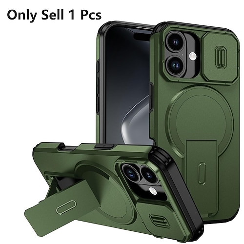 Handy Hülle Handyhüllen Für iPhone 17 Air 17 Pro Max 16 15 14 Pro Max Plus 13 Pro Max Mini Rückseite Mit Magsafe Mit Ständer Magnetisch Unterstützt kabelloses Laden Rüstung ABS PC Image