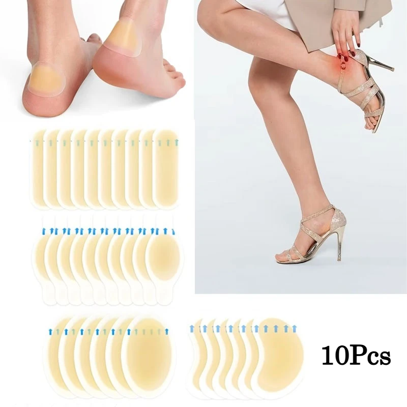 Hydrokolloid-Gel-Blasenpflaster 10 Stück Wasserdichte Klebende Blasenpflaster Blasenpads für Ferse, Fuß, Zehen, Füße Image