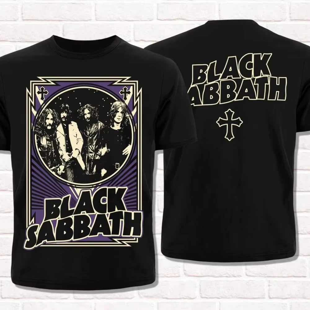 Übergroßes Black Sabbath T-Shirt im Heavy Metal Rock Stil aus Baumwolle für Männer und Frauen Streetwear Hip Hop Y2k Kleidung Vintage Shirt