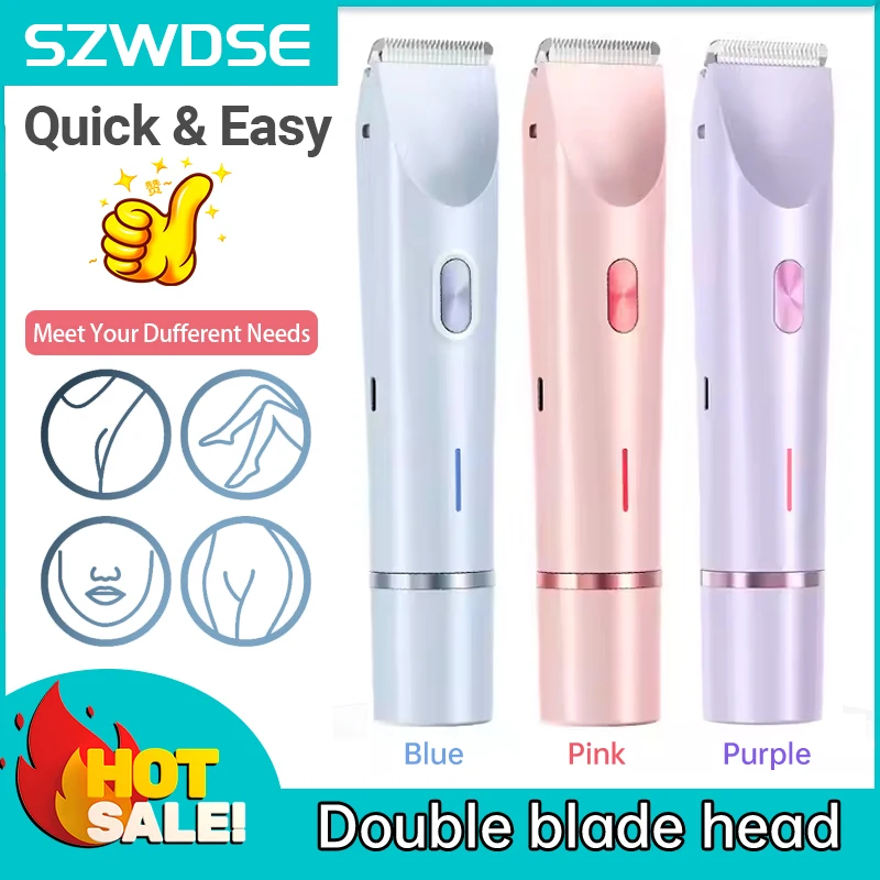 2026 Dual-Head Haarentferner für Frauen – Tragbarer Float-Blade für Nass- und Trockenanwendung, wasserdicht, schmerzfrei, Gesichts- und Körpertrimmer ﻿ Image