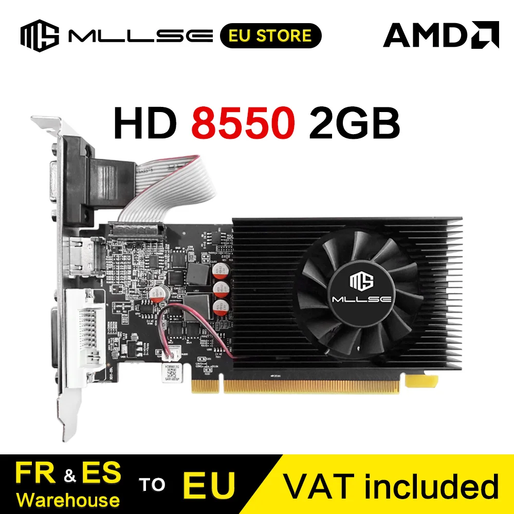 MLLSE HD 8550 2GB Gaming-Grafikkarte GDDR3 128Bit für AMD Radeon Game PC HD 8550 2G PCI Express 2.0x16 Videokarte Image