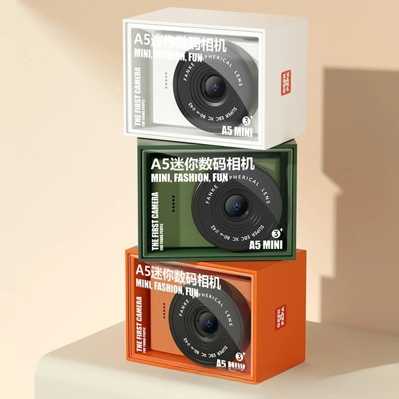 Nouvel appareil photo numérique rétro A5 à double objectif avant et arrière, mini appareil photo numérique portable de poche pour étudiants, photographie HD, appareil photo numérique portable