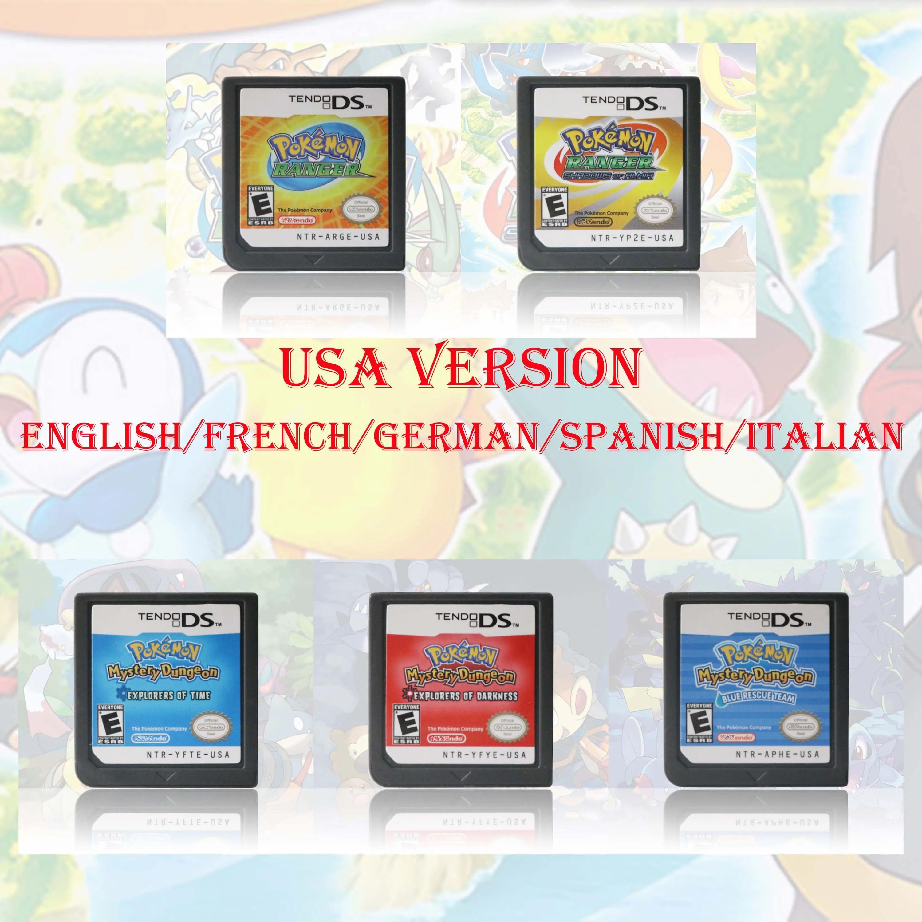 Pokemon Ranger / Pokemon Mystery Dungeon Series Version DS Game Cartridge Video Game Card USA Version Multi Language