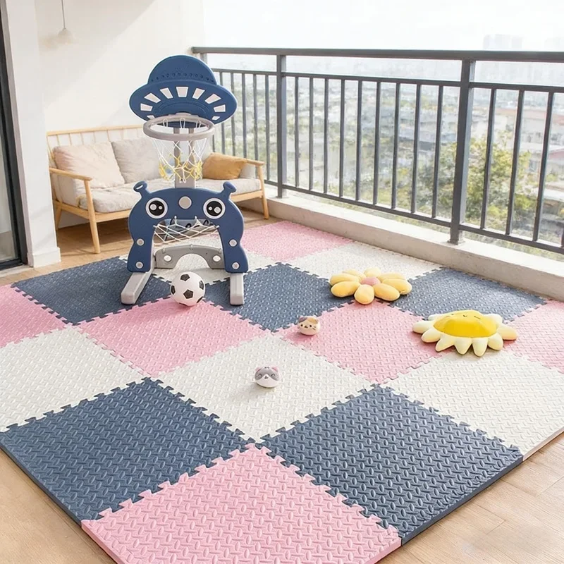 Einfarbige EVA-Schaumstoff-Puzzlematte 60x60x2,5cm Baby-Krabbelmatte Kinder-Puzzle-Spielteppich Schützende Bodenfliese Geeignet für Schlafzimmer Image