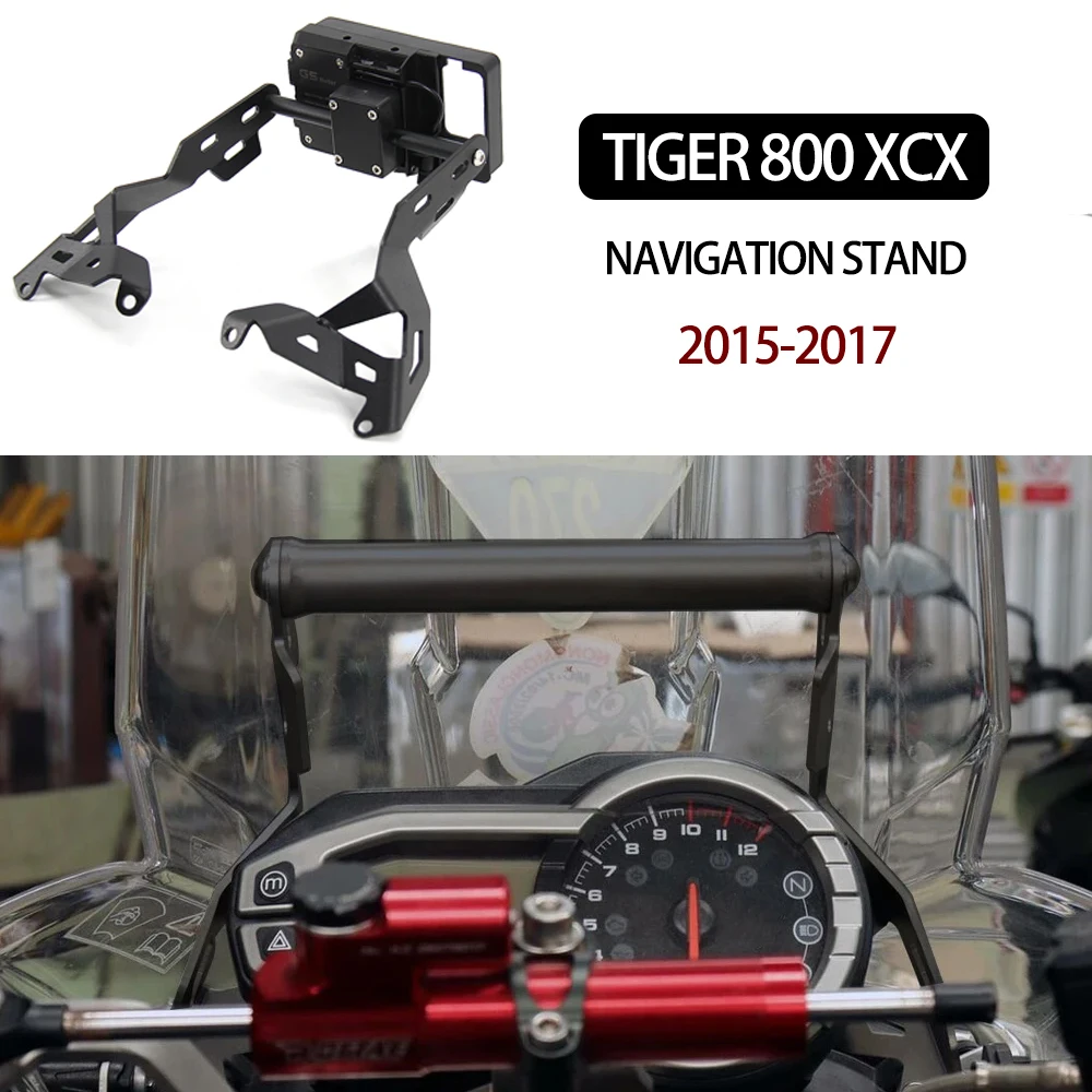 2015 2016 2017 For Tiger 800 XCX 800XCX Motorcycle Front Phone Stand Holder Smartphone Phone GPS Navigaton Plate Bracket