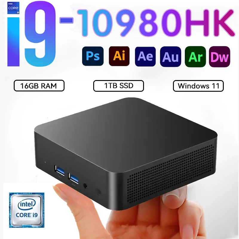 Nouveau Mini PC Gamer Portable 2026 Intel Core I9 10980Hk 16 Go de RAM 512 Go 1 To SSD Windows 11 Mini Ordinateur Gaming PC de Bureau I9 Mini PC【Garantie 3 ans】