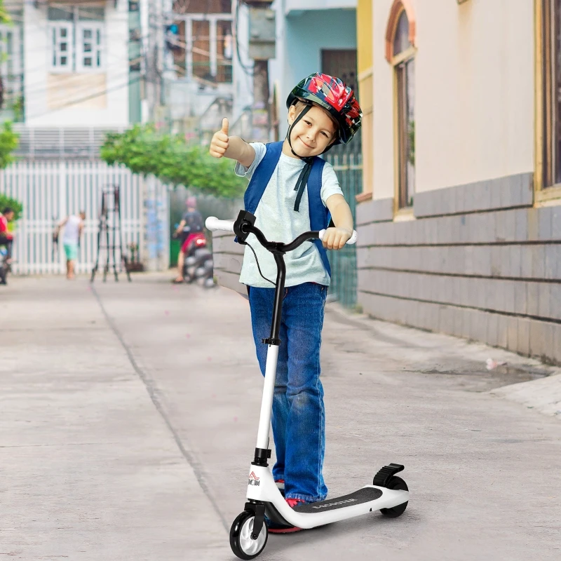 Schwarz-Weißer E-Scooter mit 6km Reichweite, Elektro-Kickscooter für Alter ab 6 Jahren, Stahlrahmen 76x53x95cm, Leicht & Tragbar Image