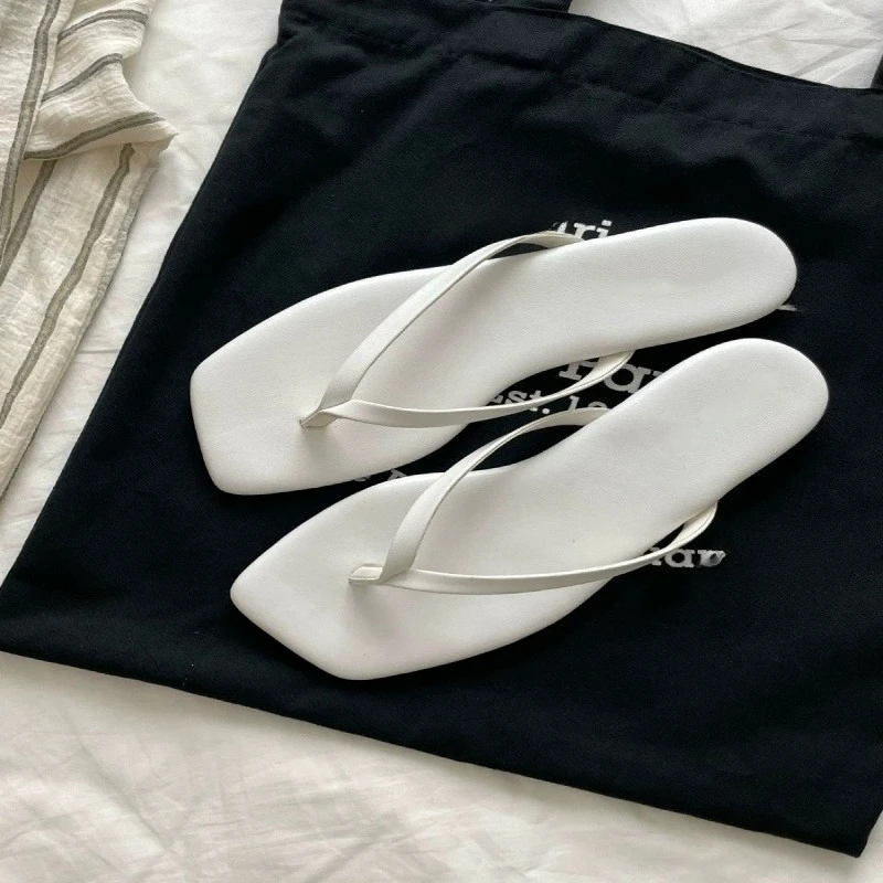 Sommerliche elegante Pantoletten mit eckiger Zehenpartie, sexy, niedriger Absatz, lässig, modisch, meistverkauft, neu, bequem, Übergrößen, Damenschuhe