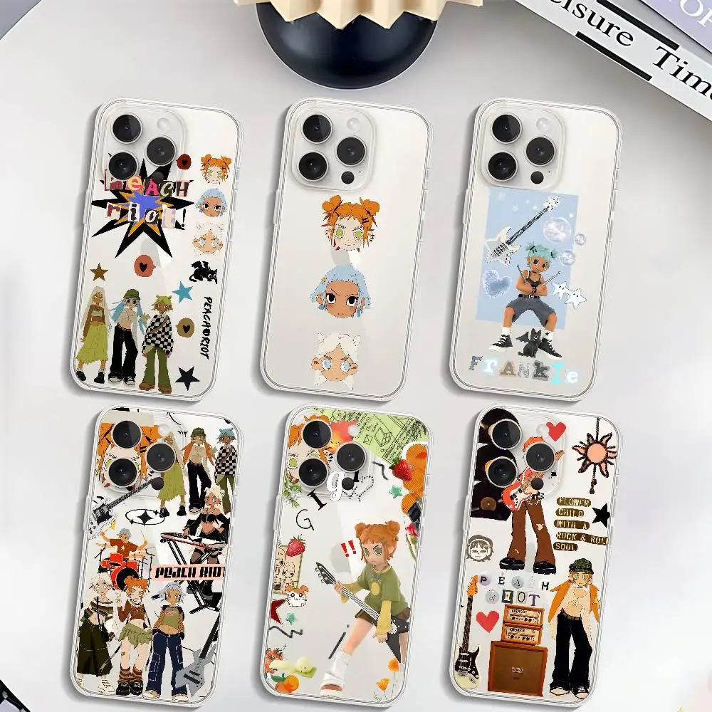 Art Peach R-Riot Rise Handyhülle für iPhone 17 16 15 11 14 12 13 16 Pro Max X XR XS Max Plus Transparente Weiche Schutzhülle Image